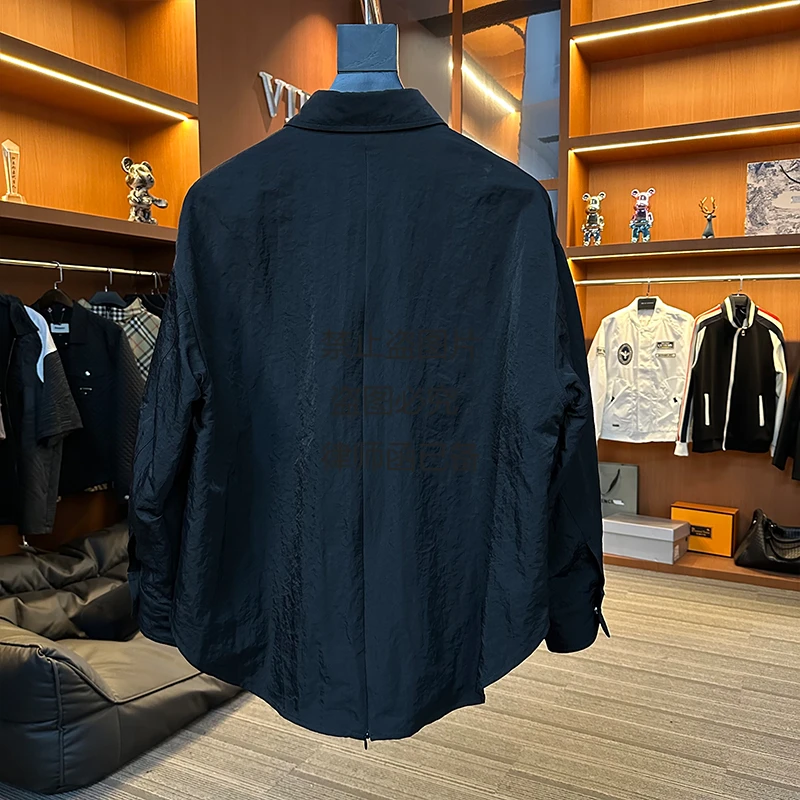 CS3567//2025SS长袖衬衫高级感缎面褶皱纯色外套【雪儿】