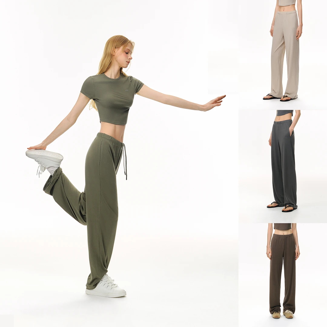 CLIMAX VISION莱赛尔天丝轻盈云感弹力运动凉爽垂感直筒裤长裤女