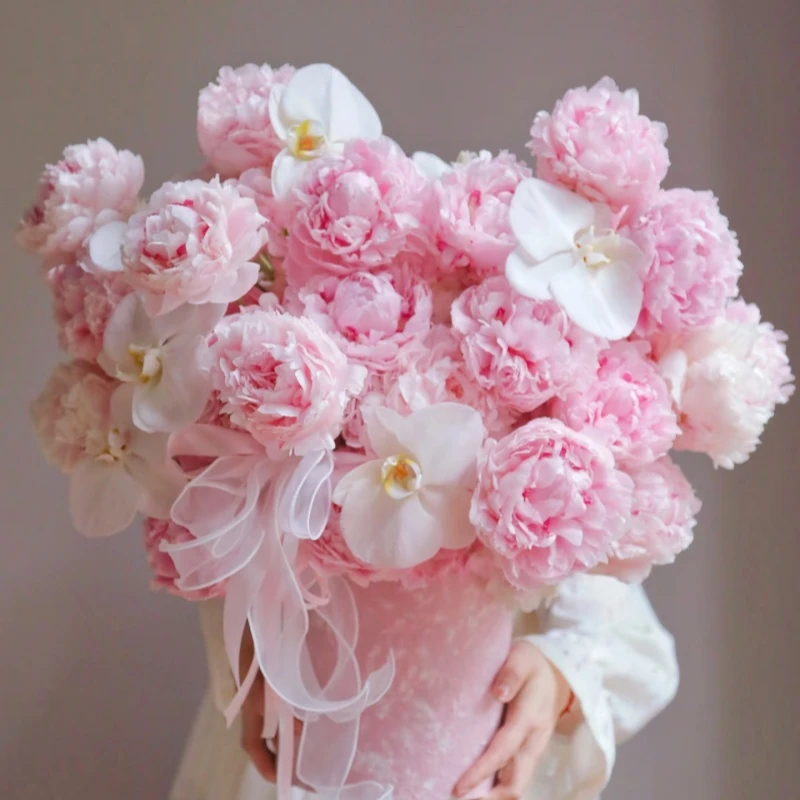 【母亲节礼物】种生粉重瓣芍药鲜切花花束精品观赏花山东产地直发