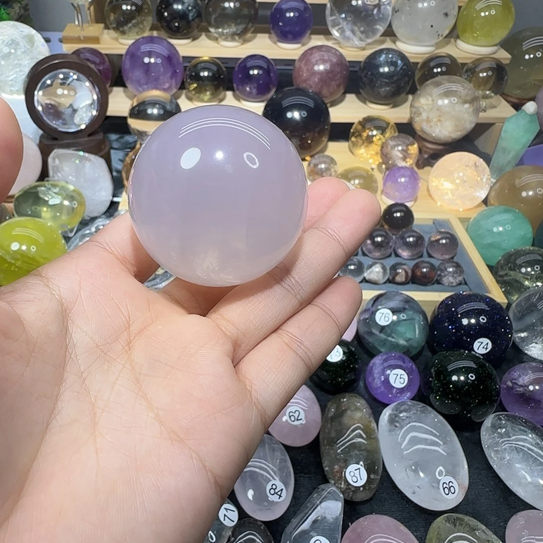 水晶未镶嵌珠宝半成品紫马粉