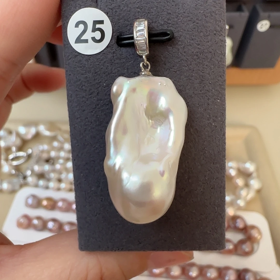 银S925镶嵌淡水珍珠颈饰