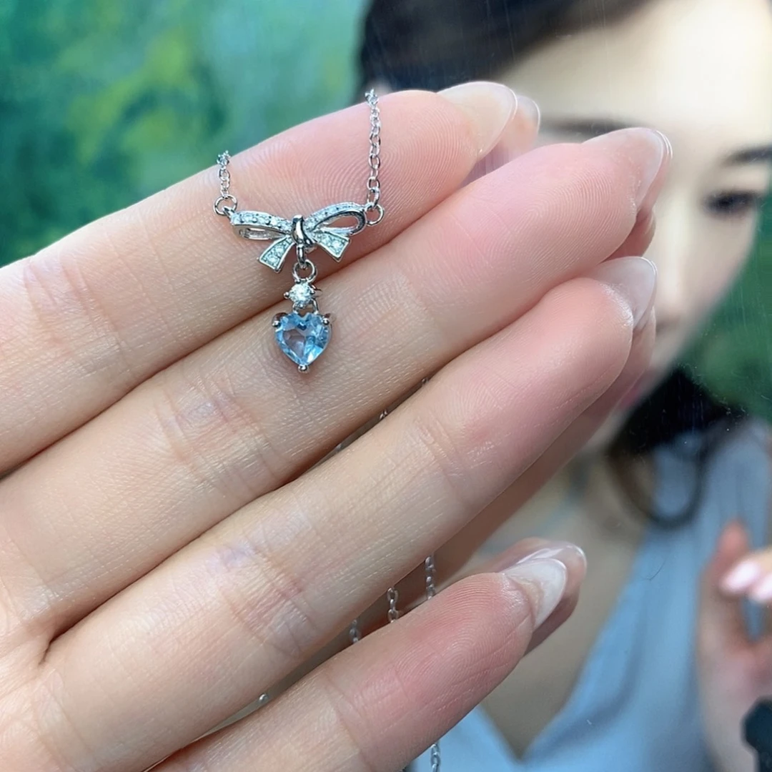 银S925镶嵌项链托帕石