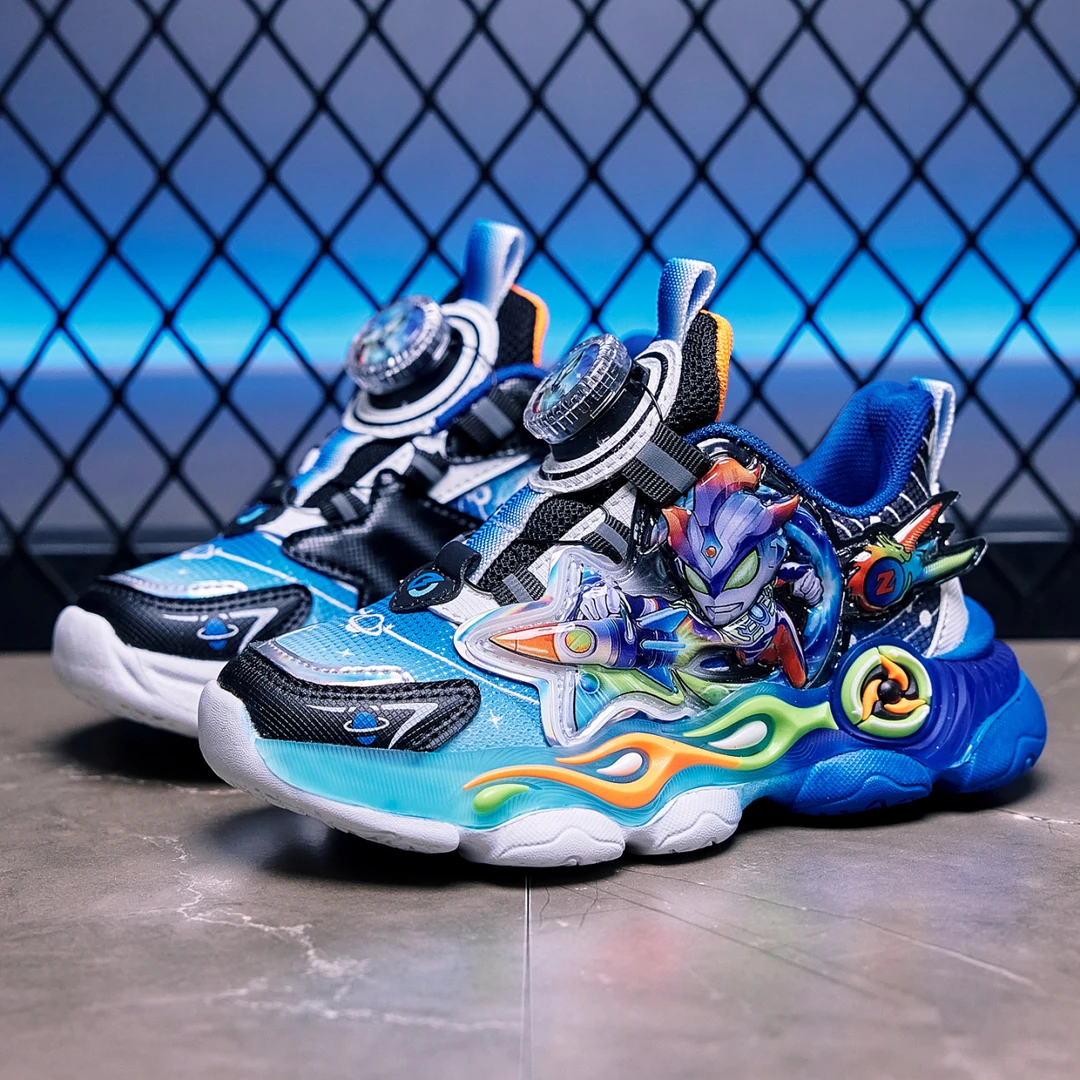 男童运动鞋春秋2025新款儿童亮灯鞋子男孩运动鞋透气运动童鞋带灯