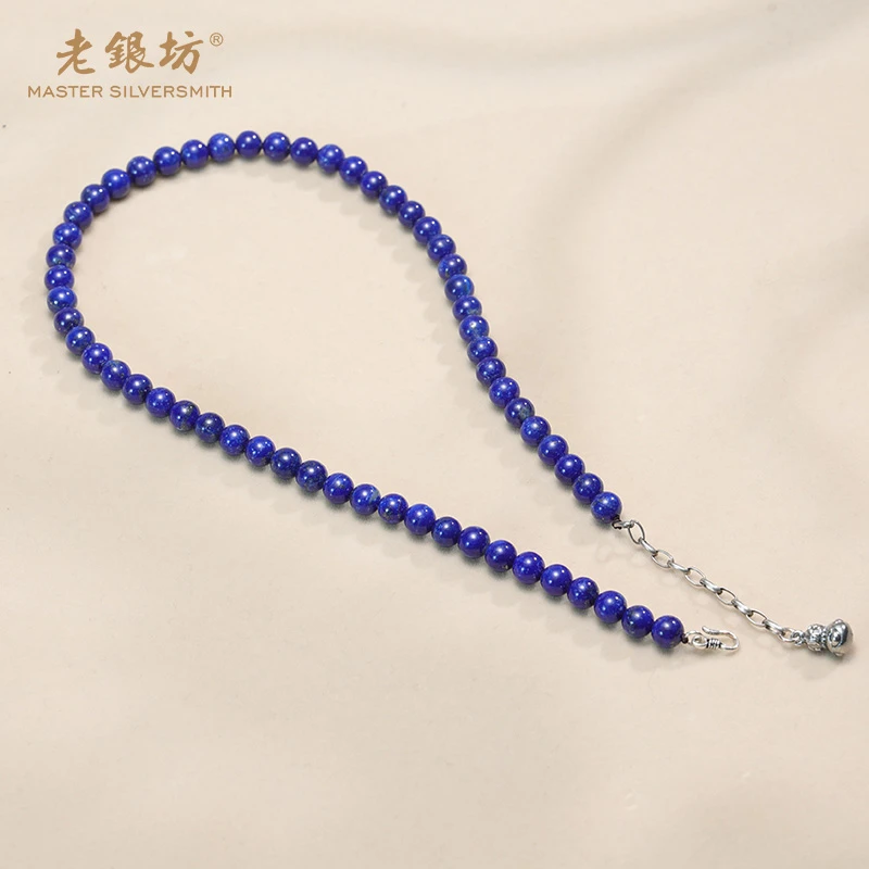 【老银坊】s925银葫芦青金石葫芦项链颈0021546