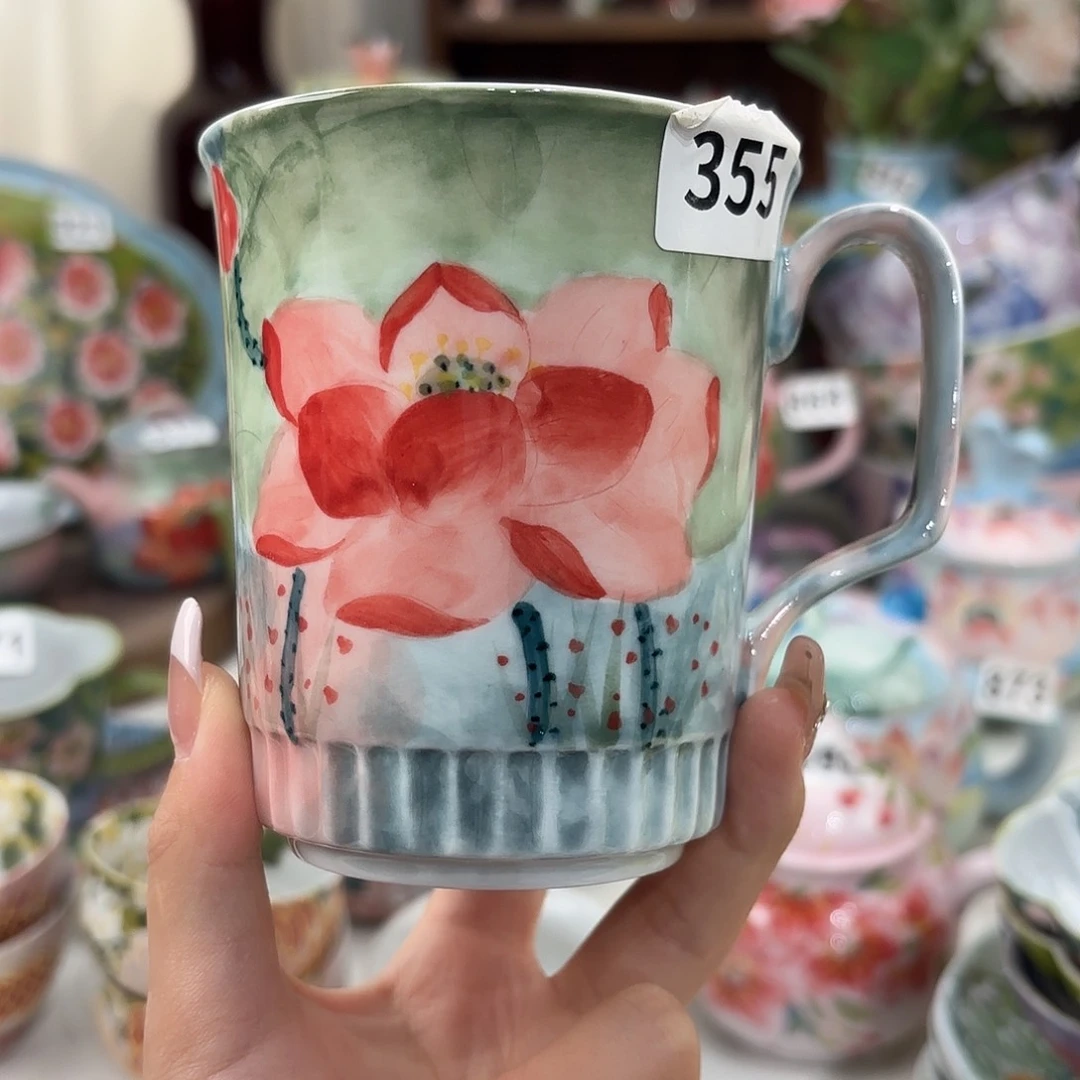 瓷片景德镇手绘高温釉下彩陶瓷茶具