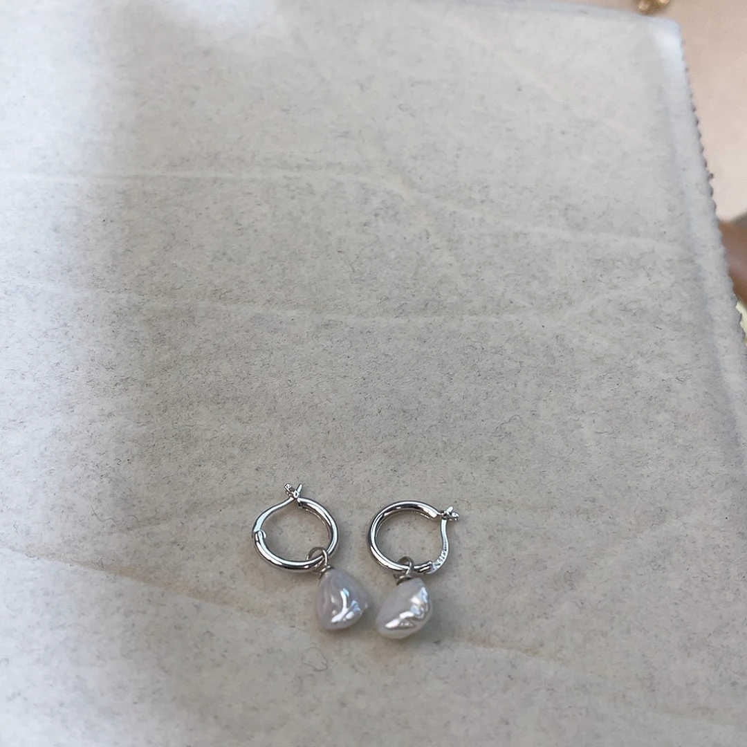 淡水珍珠耳饰银S925镶嵌