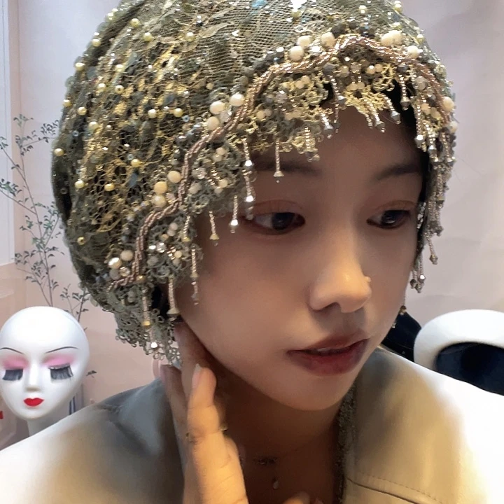 纯棉橄榄绿色新款飘带纱巾