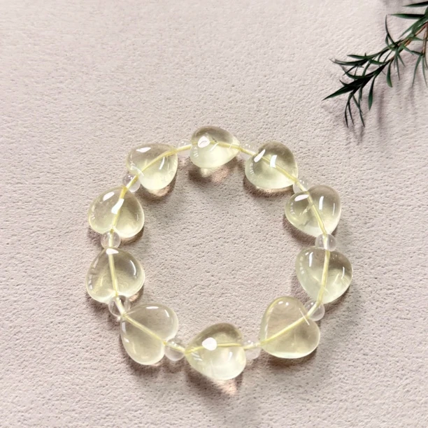 【六六中古】精美心形黄水晶手串bs1206