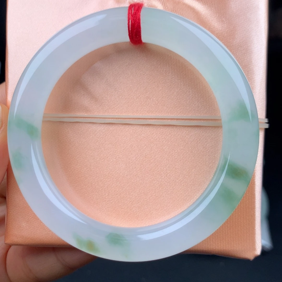 命***桃翡翠手镯未镶嵌手镯定金