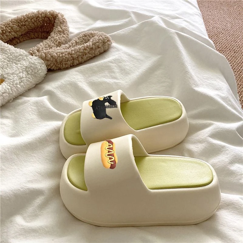 腊肠狗踩屎感eva女士凉拖鞋夏厚底增高外穿室内家居家用简约新款