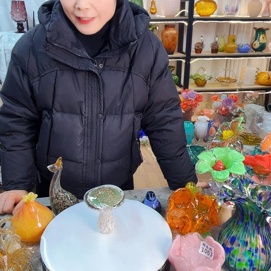 蘑菇家悦美居琉璃摆件