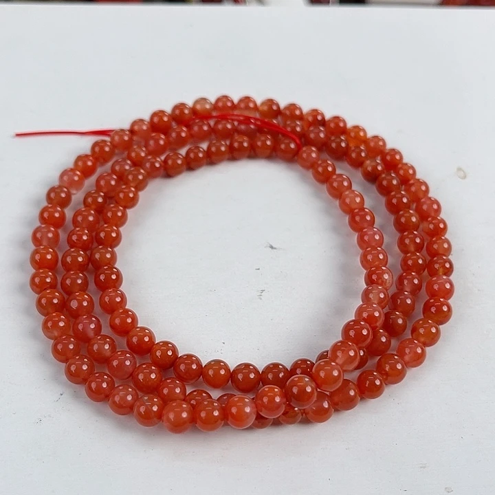 南红玛瑙未镶嵌九口冰飘圆珠多圈5mm