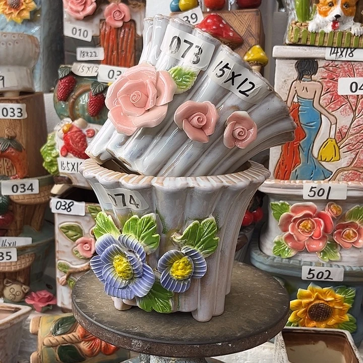 粗陶材质多肉花盆