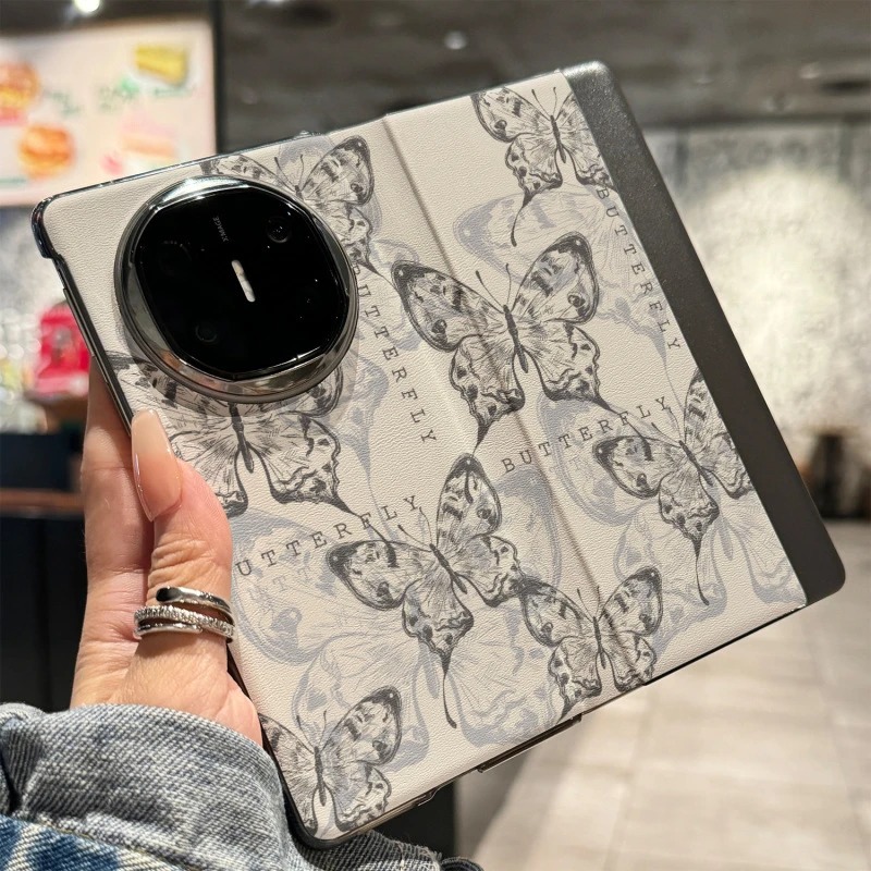 即福适用华为x5手机壳新款mateX6翻盖皮套matex3典藏蝴蝶折叠屏