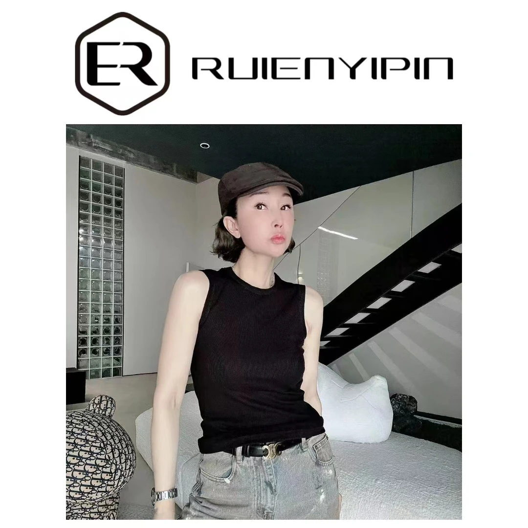 6287#时尚纯色无袖背心