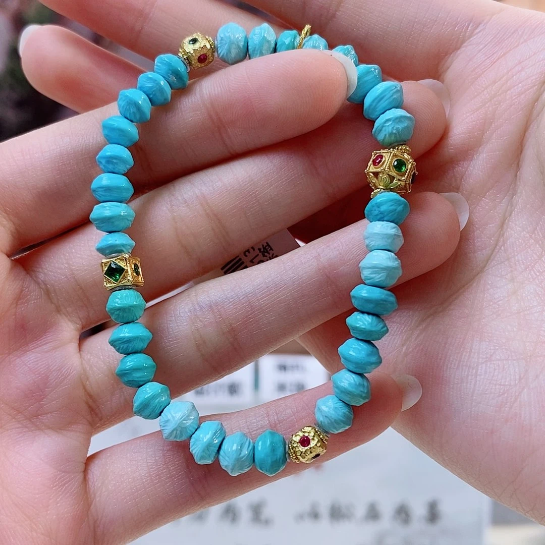 18K金镶嵌绿松石珠宝奇石