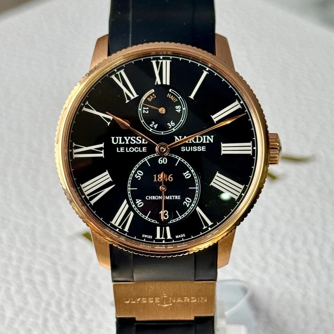 95新 Ulysse Nardin/雅典 航海系列/1182-310-3/42/18k玫瑰金腕表