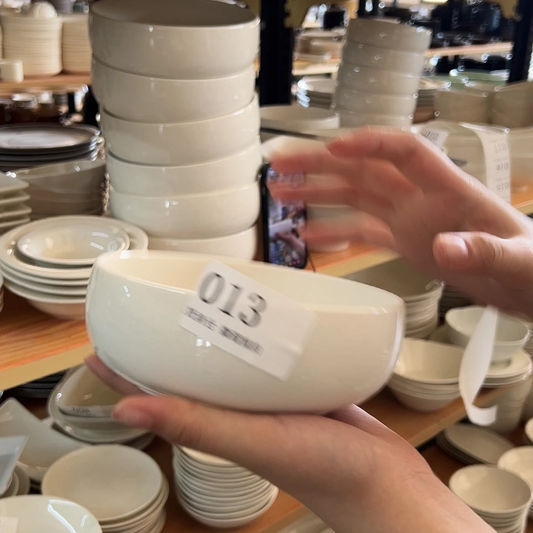 新骨瓷013微瑕暖白6寸钵钵碗