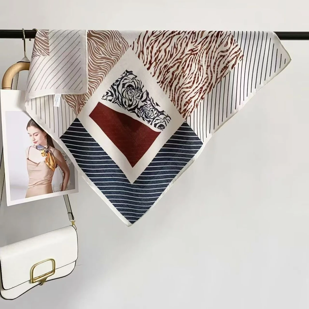 【COCO LESLEY】【斑马纹】JZ70-131天鹅绒撞色条纹（精品礼袋）丝巾  Y