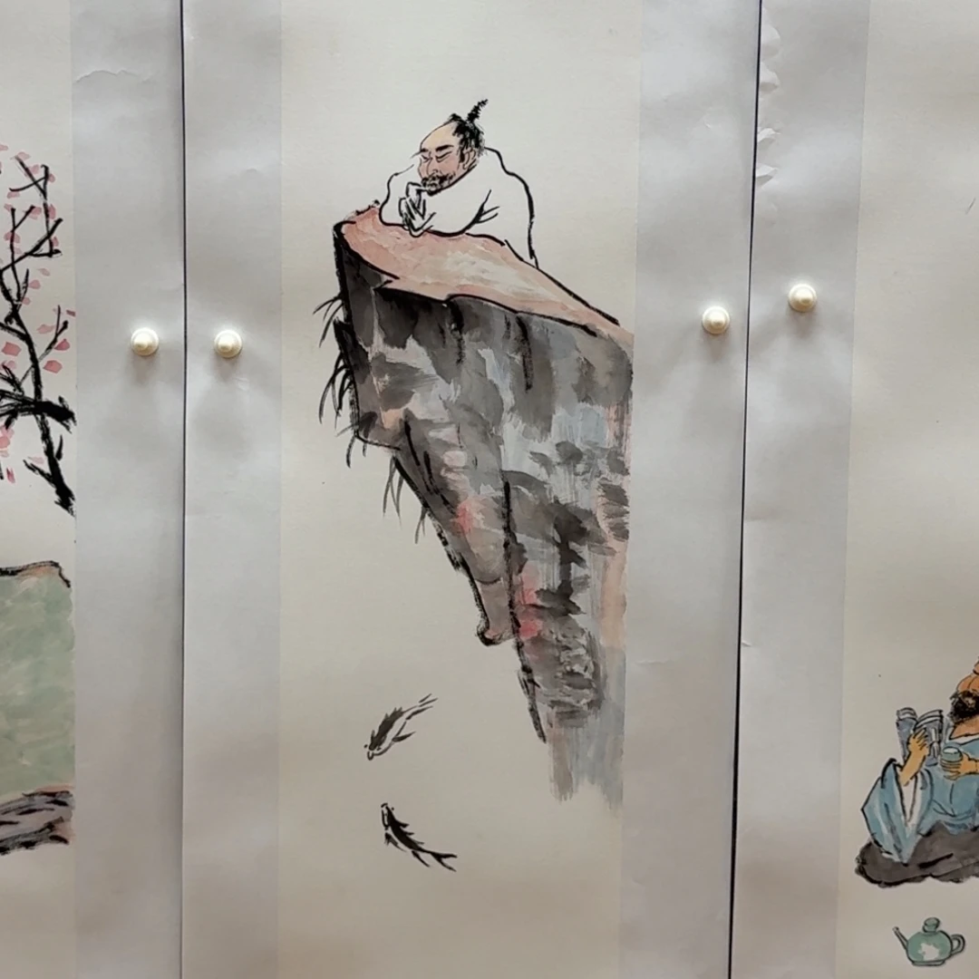 国画三尺对开人物012