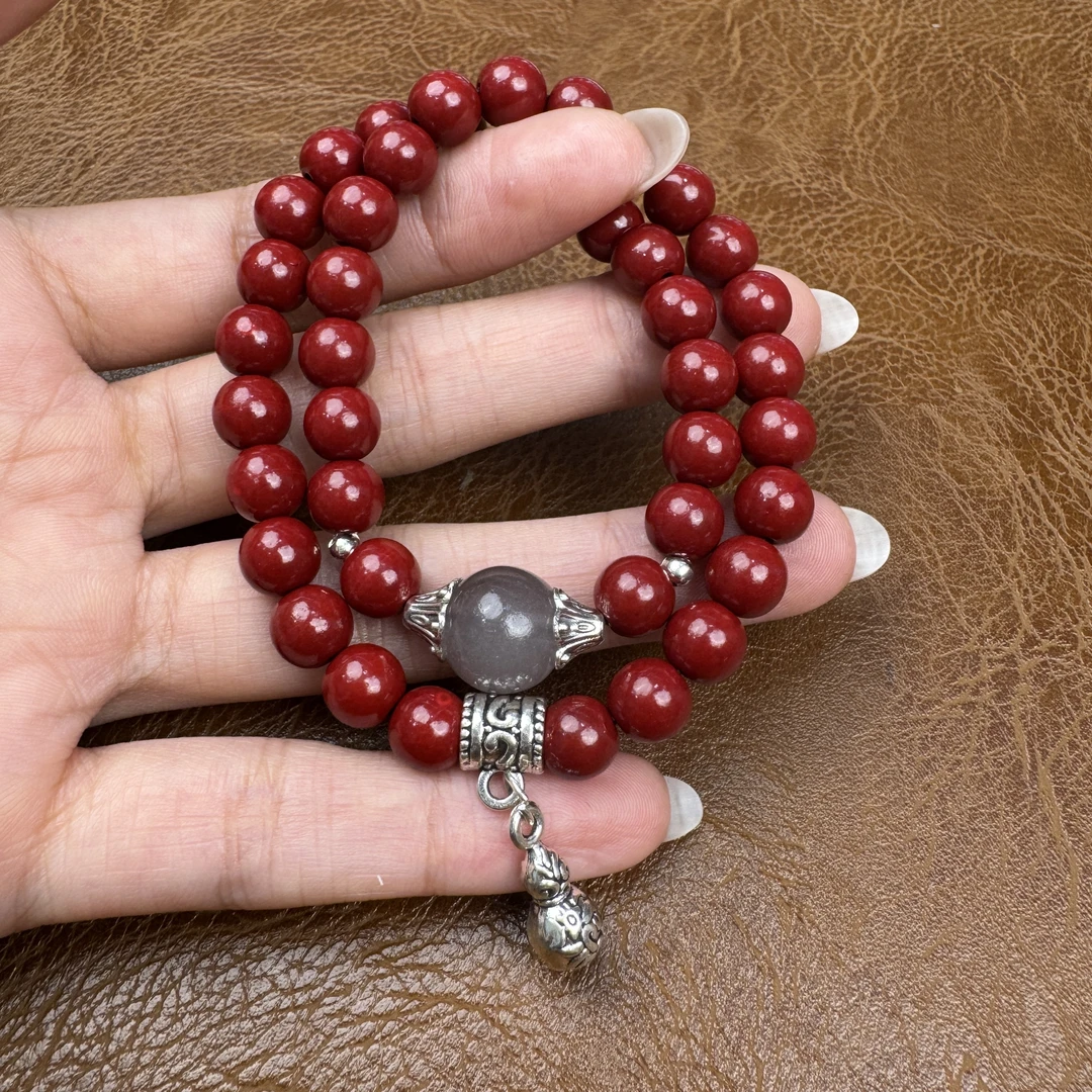 铁合金石英石手链 ZS双圈带吊坠-无礼盒-@@sp264-6