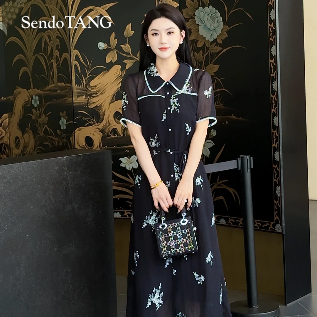 现货限定高货【觅花田】胖多女装新款休闲时尚气质高级感连衣裙