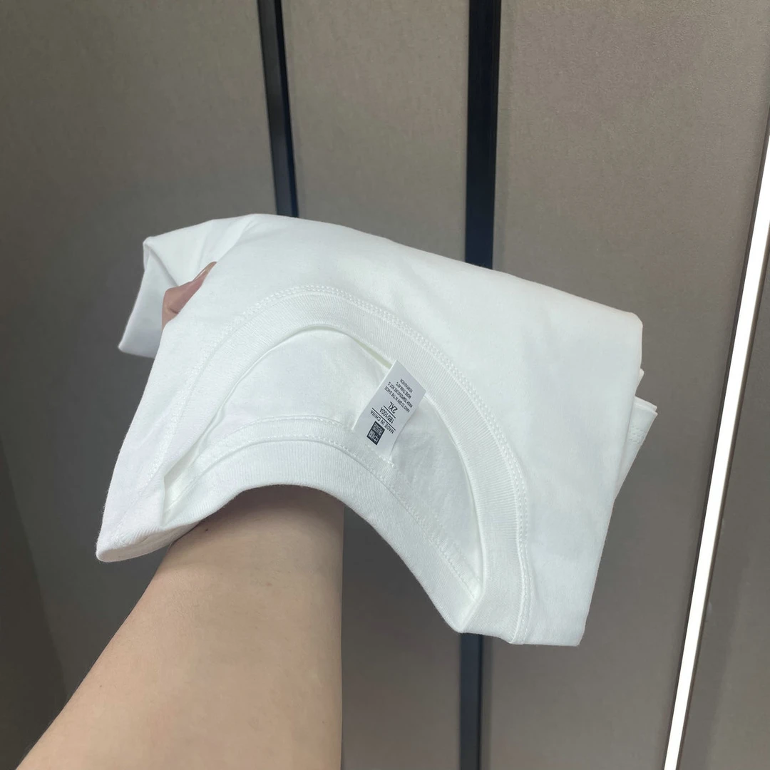 【宽松落肩】四季可穿男女纯色情侣休闲圆领白色短袖简约风大白T恤