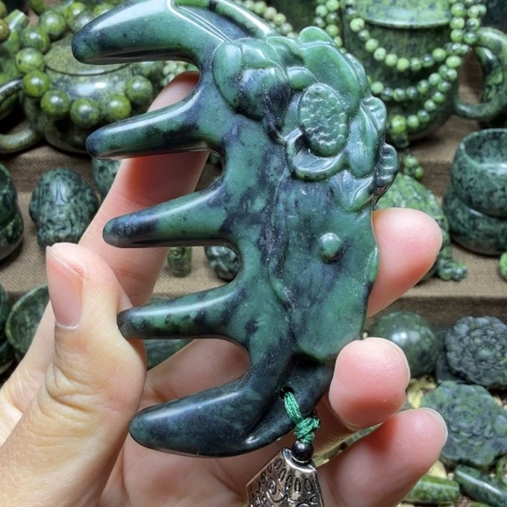 蛇纹石玉未镶嵌药王石能量养生产品
