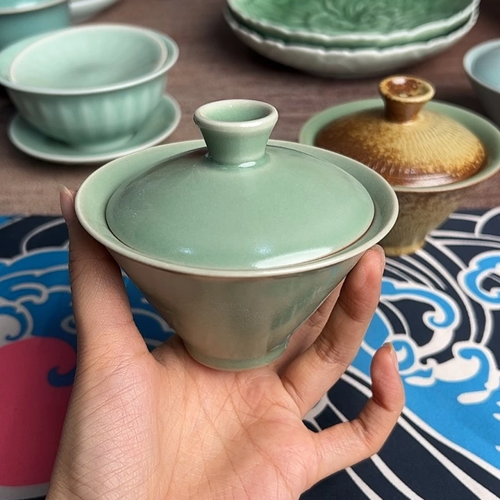 龙泉云间青瓷小米茶器