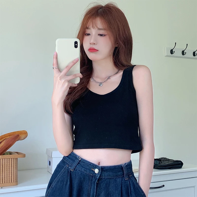 欧美小背心内搭打底无袖吊带女夏外穿ins潮露脐辣妹运动短款上衣