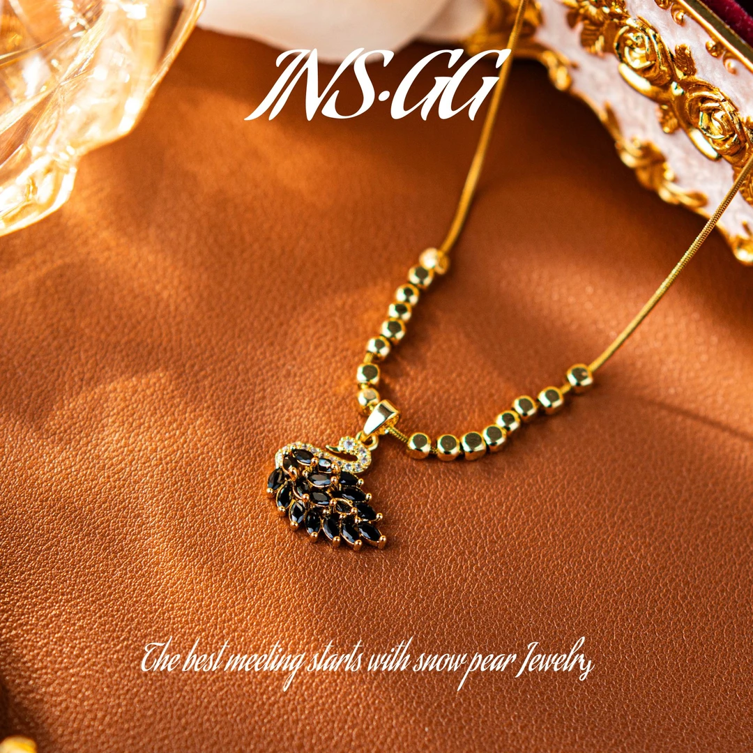 钛钢项链 【INS · GG】晶 ♠ 黑天鹅 轻奢高定 IX2439 吊坠·中长