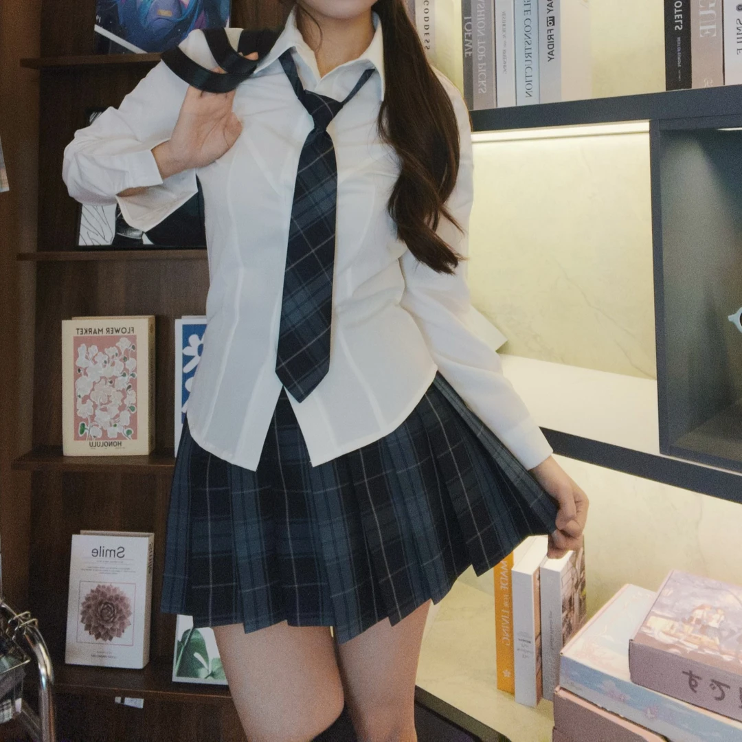 雾凇格裙套装JK原创正版JK制服学院日系秋冬叠穿JK一整套