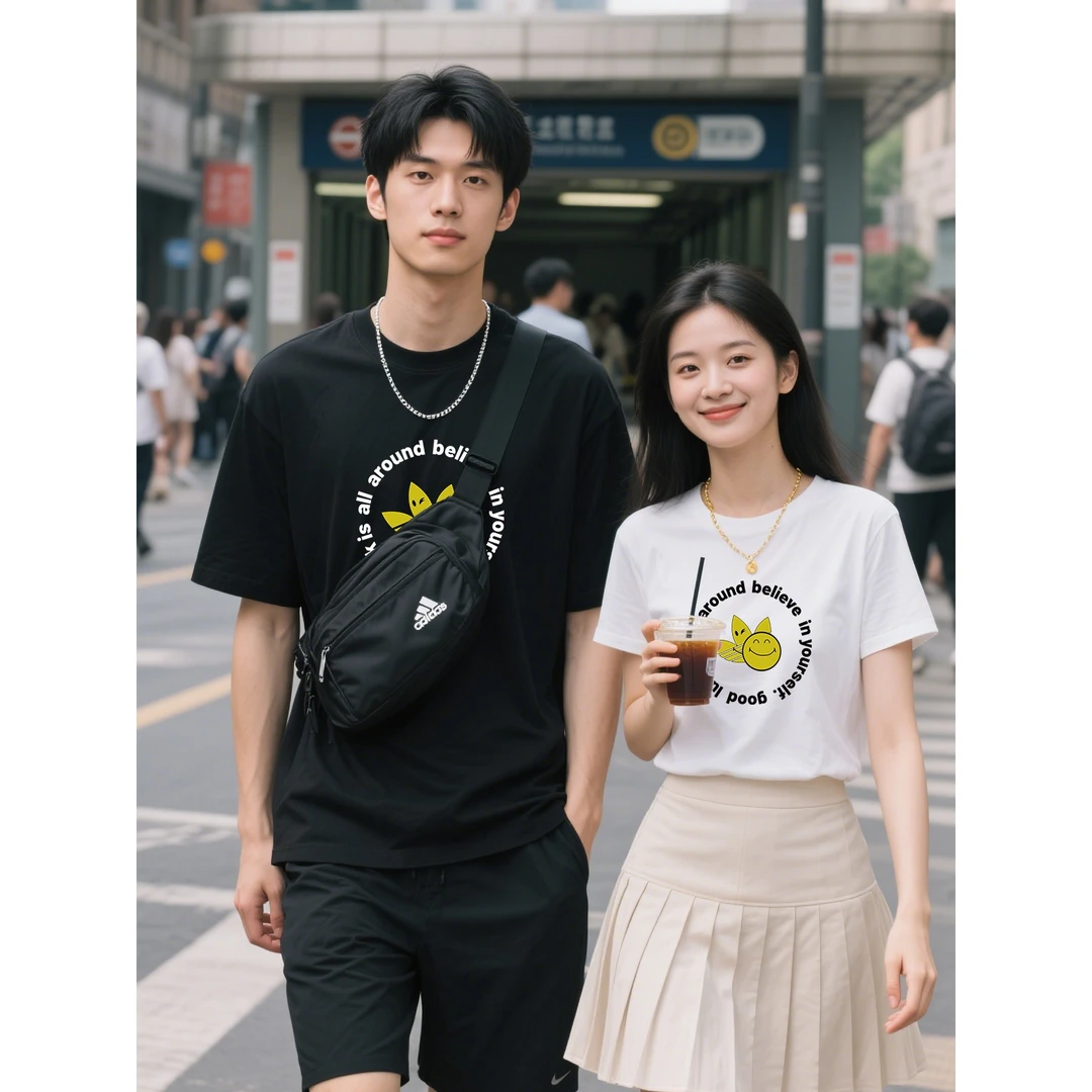 百搭时尚夏季男女同款潮牌短袖T恤【一折粉丝福利】