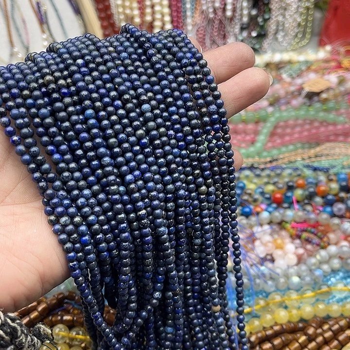 玛瑙/玉髓珠宝半成品未镶嵌一条4mm青金