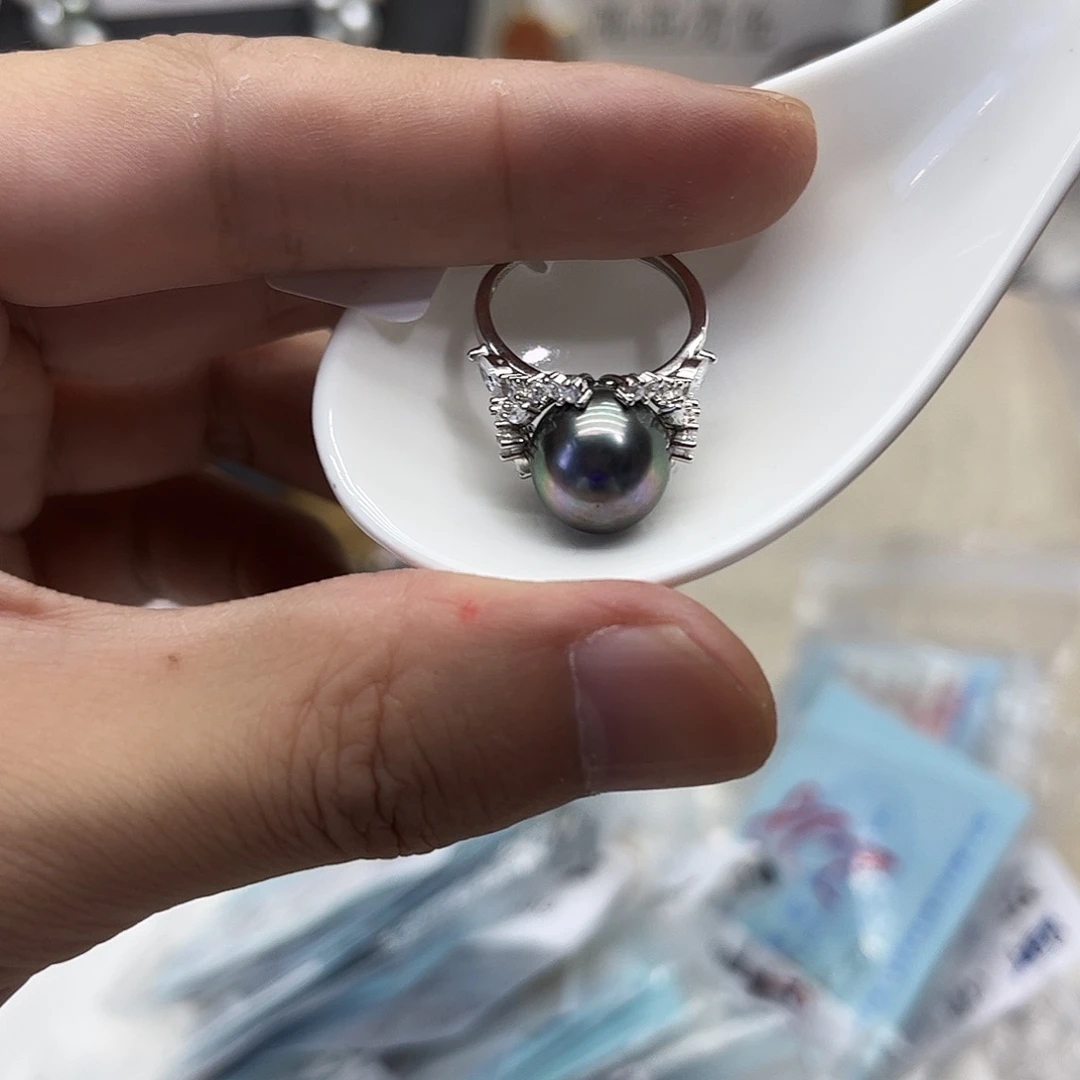 海水珍珠银S925镶嵌戒指