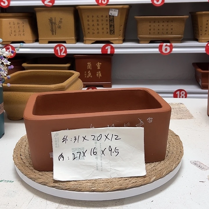 紫砂花盆蛇年大吉