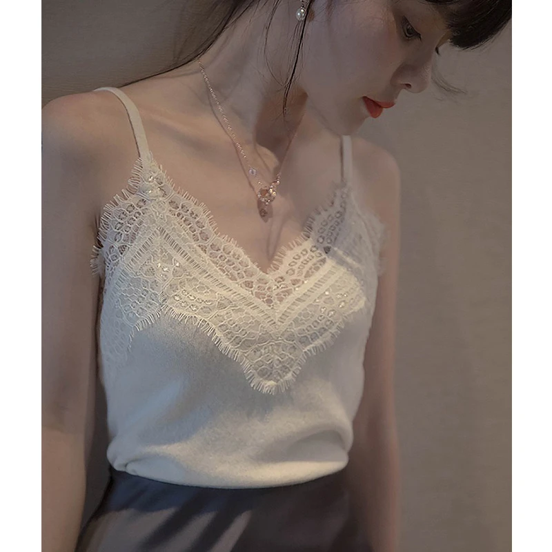 女春夏搭小西装蕾丝吊带背心可内搭可外穿时尚火辣迷人风情独特上