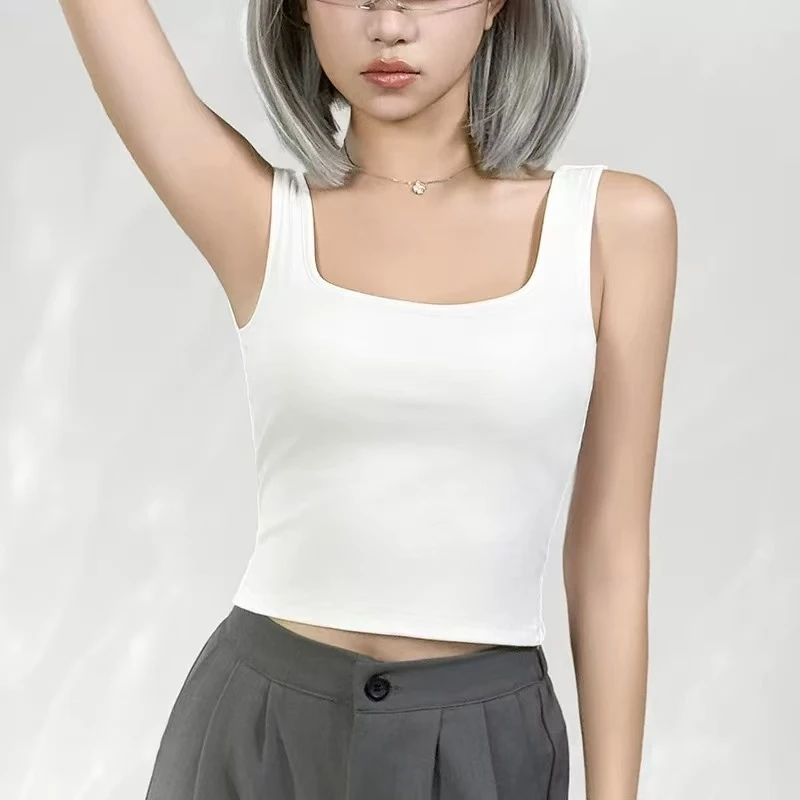 【小洁家女装】简约纯色后背交叉露背背心