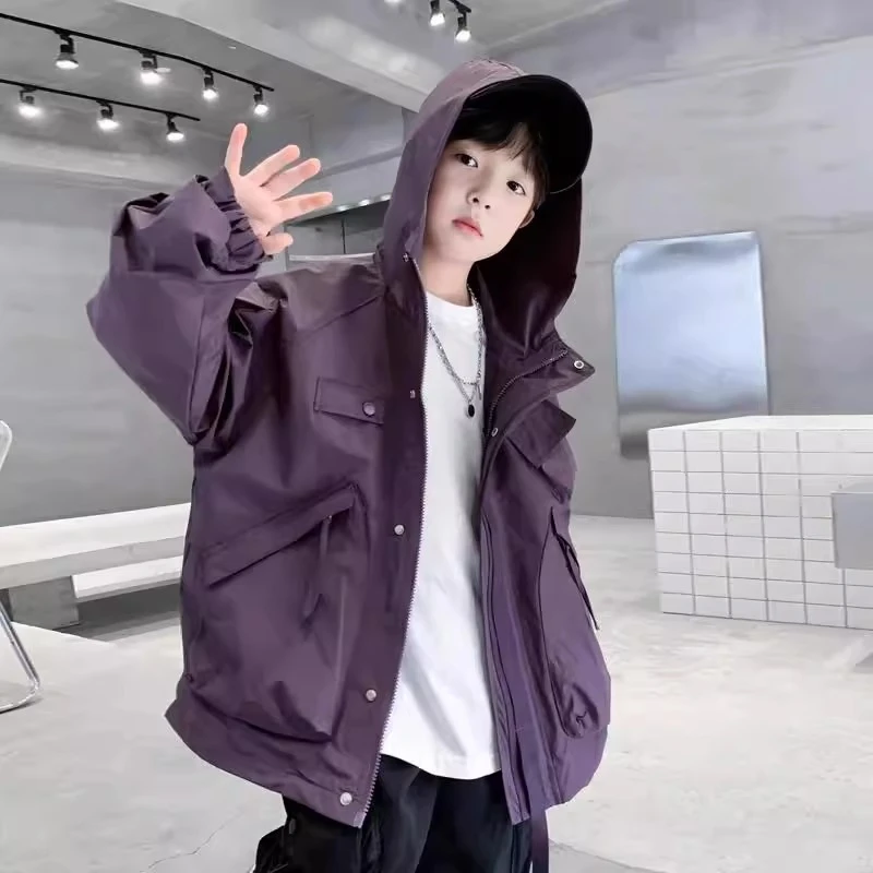 儿童装男童外套春秋款2025新款春季中大童帅气衣服风衣春装男孩