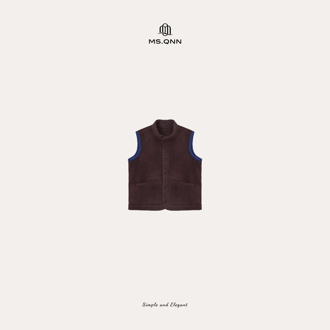 Ms.Qnn“柔软时光”轻绵系列进口细腻柔软撞色叠穿马甲 52C1689 Q姐