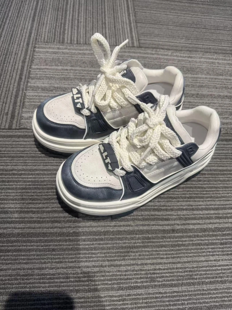 【熙薇品牌】2025秋季舒适新款时尚显高系带百搭休闲鞋H5268厚底