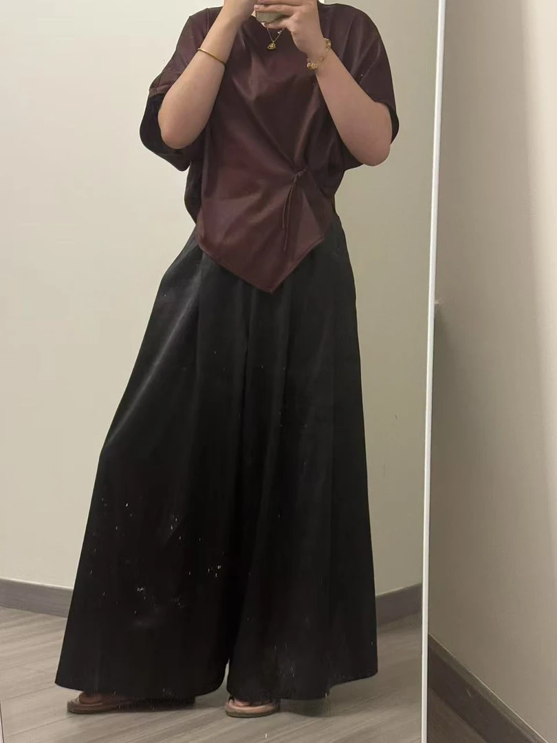 100桑蚕丝！40姆皮子料大甩裤