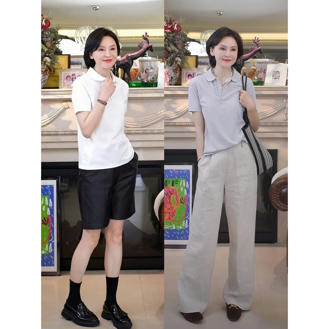 我是摩羯 圆梦领杜邦Sorona纱珠地棉肌理凉感抑菌花边polo衫上衣