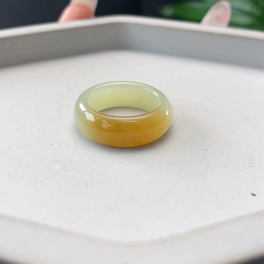 和田玉戒指未镶嵌39 一口糖泥鳅背16.1