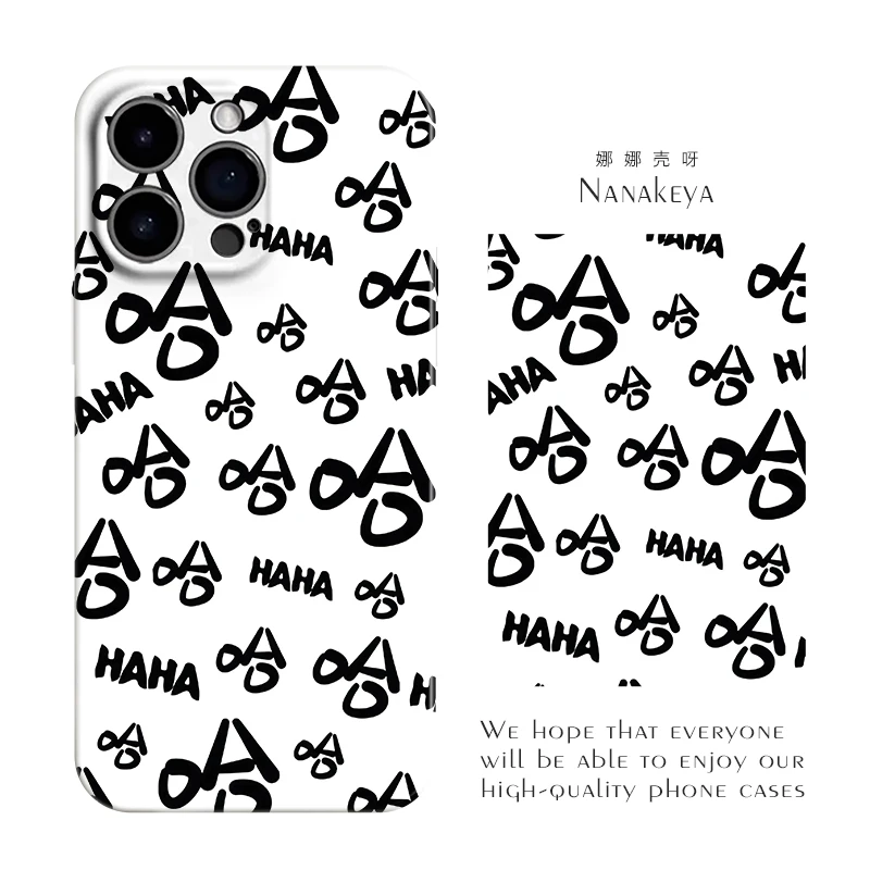 哈哈文字菲林壳适用苹果16iPhone13Pro华为小米15VIVO可爱手机壳
