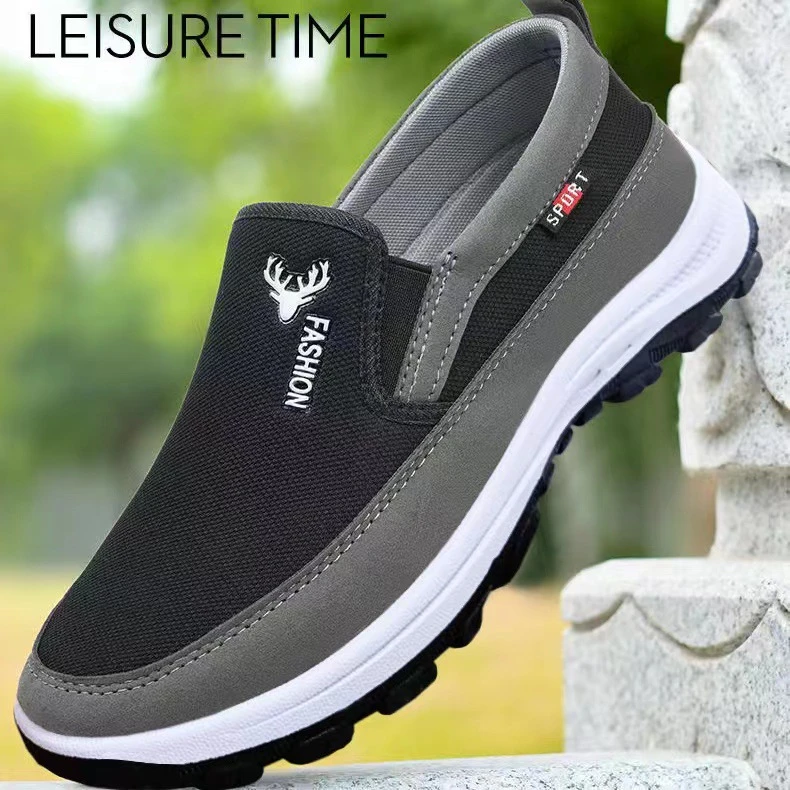 春季新款老北京布鞋健步鞋男士休闲鞋低帮软底帆布鞋中老年鞋子