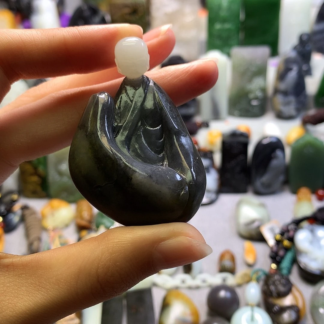 和田玉未镶嵌颈饰高*