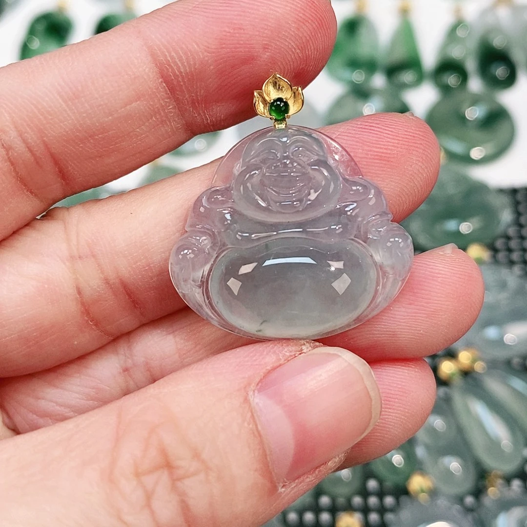 翡翠颈饰18K金镶嵌吊坠
