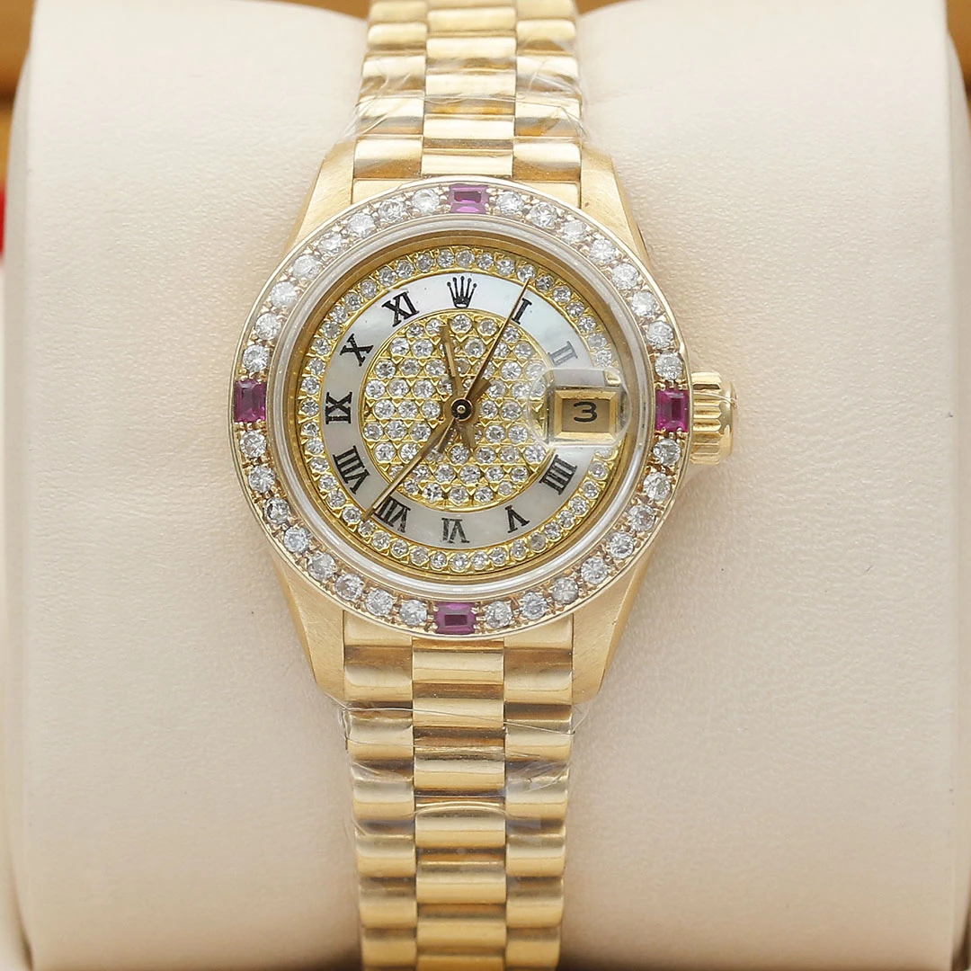 99新 Rolex/劳力士 女装日志69178/18k黄金后钻26mm自动机械女表