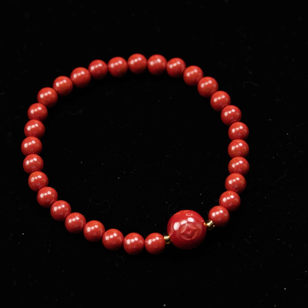 含辰砂工艺品【红光安泰】·鑫阳珠宝·朱砂手串